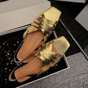 CHIKO Giuliana Open Toe Block Heels Flats Sandals