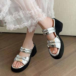 CHIKO Goldie Open Toe Flatforms Slides Sandals