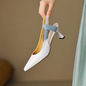 CHIKO Jerica Pointy Toe Block Heels Slingback Shoes