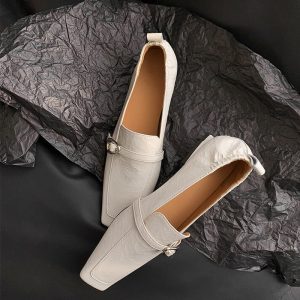 CHIKO Kayla Square Toe Block Heels Loafers Shoes