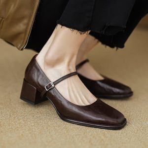 CHIKO Sydney Square Toe Block Heels Mary Jane Shoes