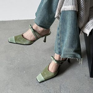 CHIKO Zaniyah Square Toe Stiletto Clogs/Mules Shoes