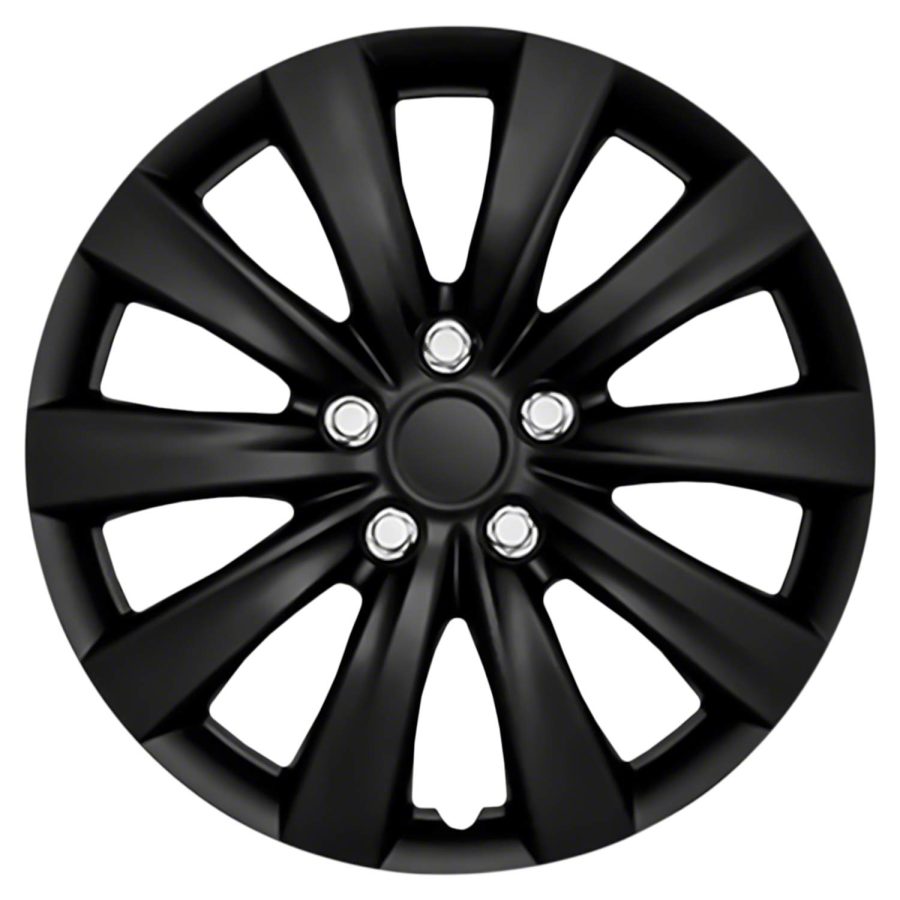 COAST TO COAST IWC103816BLK Wheel Cover; 16 Inch; 10 Spoke; Gloss Black; Plastic; Set Of 4; Standard Leg