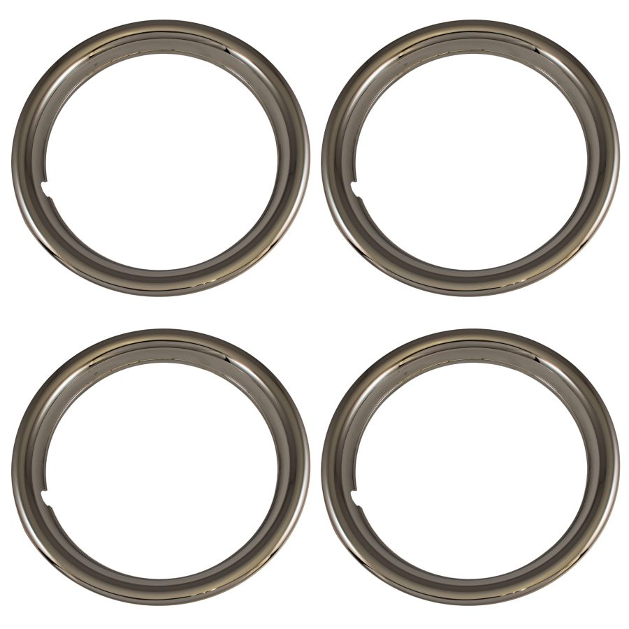 COAST TO COAST IWC1515P Set of 4 Chrome Plated ABS Plastic 15 INCH Universal 1.75 inch Beauty Trim Rings 15P