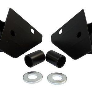 CROWN AUTO RT30010 Exterior Mirror Relocation Bracket; RT Off-Road; Painted; Black; Steel; Relocates From Hard Doors To Windshield Frame; Set Of 2 With Door Plugs