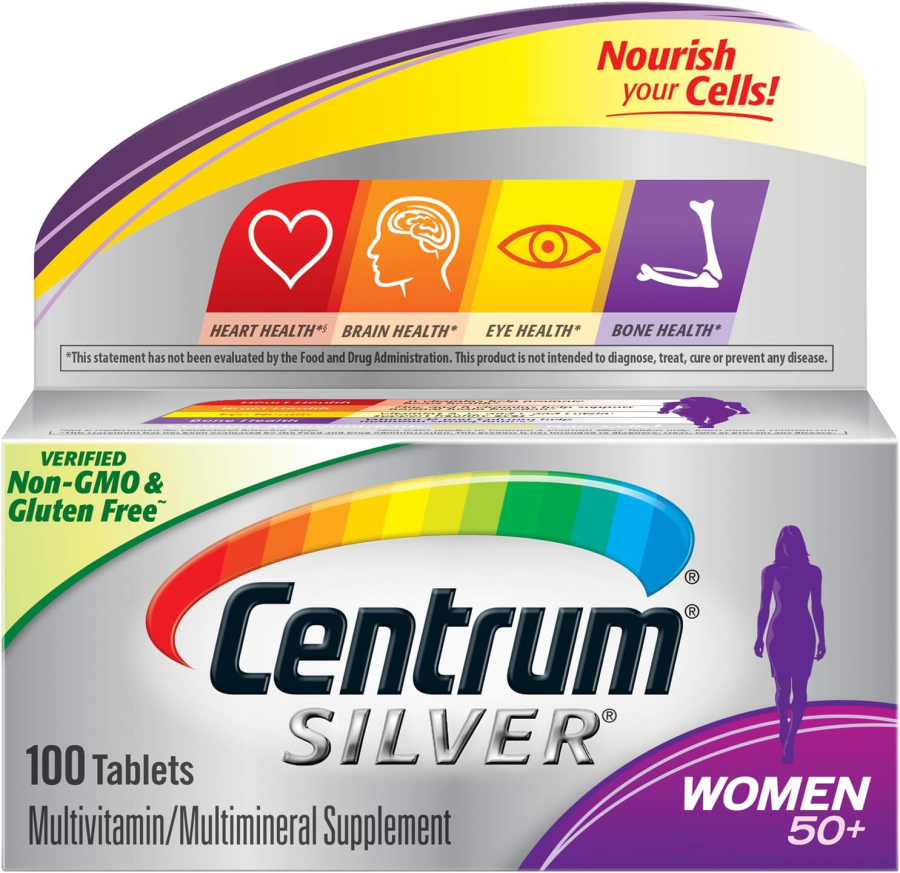 Centrum Silver Women Multivitamin Supplement Tablet, Vitamin D3, Age 50+, (100 C