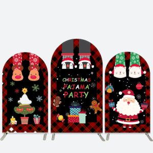 Christmas Pajamas Party Santa Arch Backdrop Kit - Aperturee