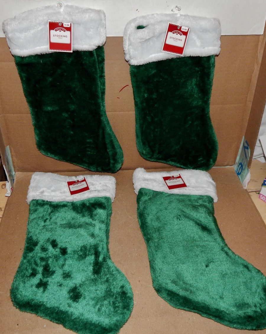 Christmas Stockings 4ea Red Or Green You Choose 15" x 9" Holiday Time 177C