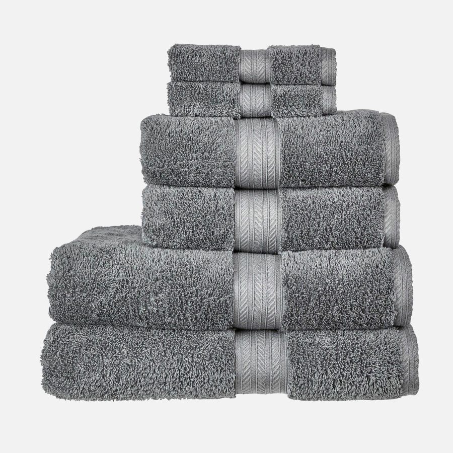 Christy Renaissance Egyptian Cotton Bath Towel - Ash Grey - 76 x 142cm - Set of 2