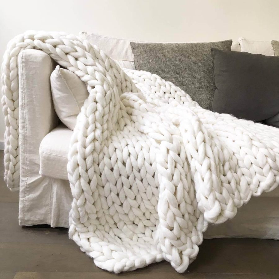 Chunky Knit Throw Blanket