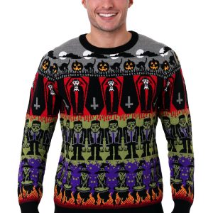 Classic Horror Monsters Fair Isle Adult Halloween Sweater