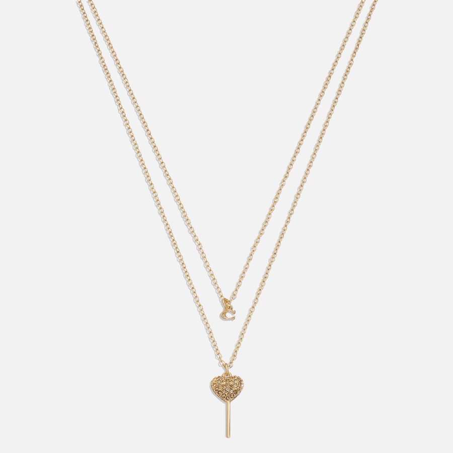 Coach Lollipop Gold-Toned Brass Multi Layer Necklace