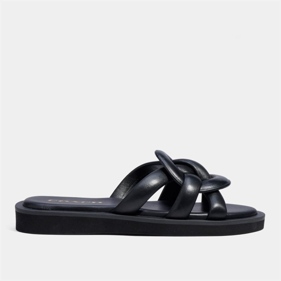 Coach Women's Georgie Leather Slide Sandals - UK 3