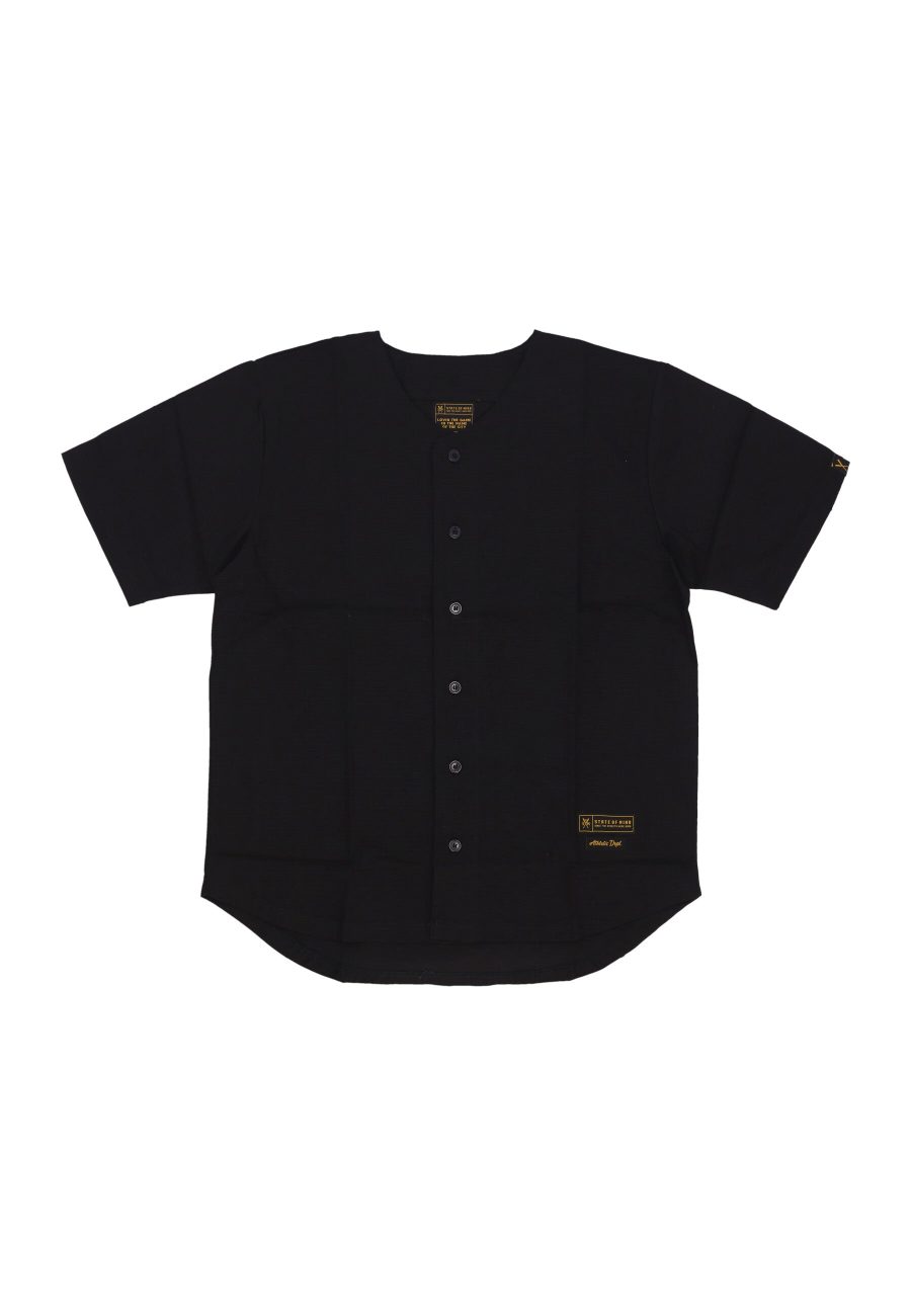 Coat Buttons Men's Baseball Shirt Black