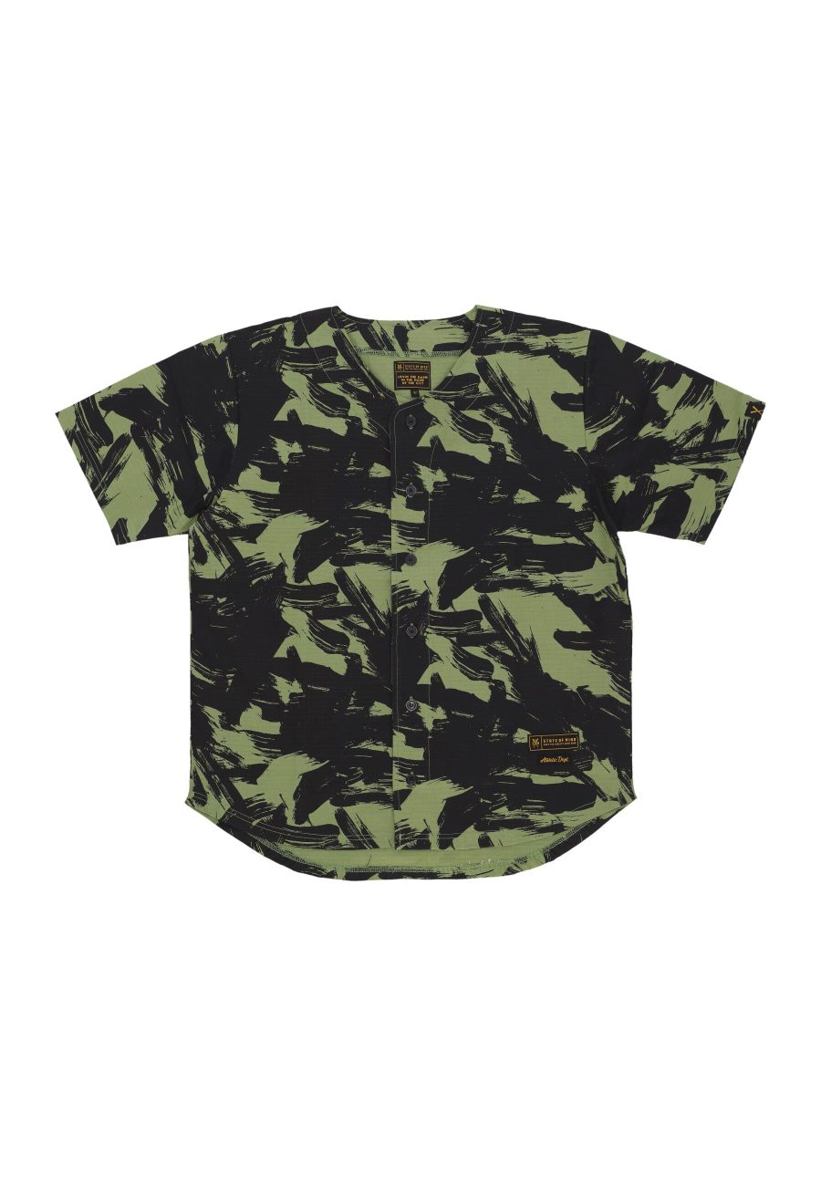 Coat Buttons Men's Baseball Shirt Military/camo