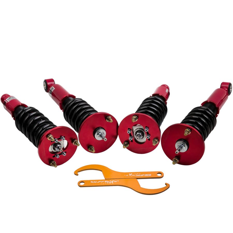 Coilovers Kits compatible for Mitsubishi Eclipse 95-99 2ND Gen Adj Damper 24 Levels Red lowering kit