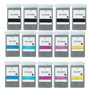 Compatible Multipack Canon BCI-1431 BK/C/M/Y/PC/PM 2 Full Set + 3 EXTRA Black Inkjet Printer Cartridges (15 Pack)