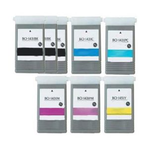 Compatible Multipack Canon BCI-1431 BK/C/M/Y/PC/PM Full Set + 2 EXTRA Black Inkjet Printer Cartridges (8 Pack)