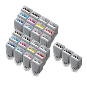 Compatible Multipack Canon PFI-1000MBK/C/M/Y/B/R/GY/PBK/PC/PM/PGY/CO 2 Full Sets + 3 EXTRA Black Inkjet Cartridges (27 Pack)