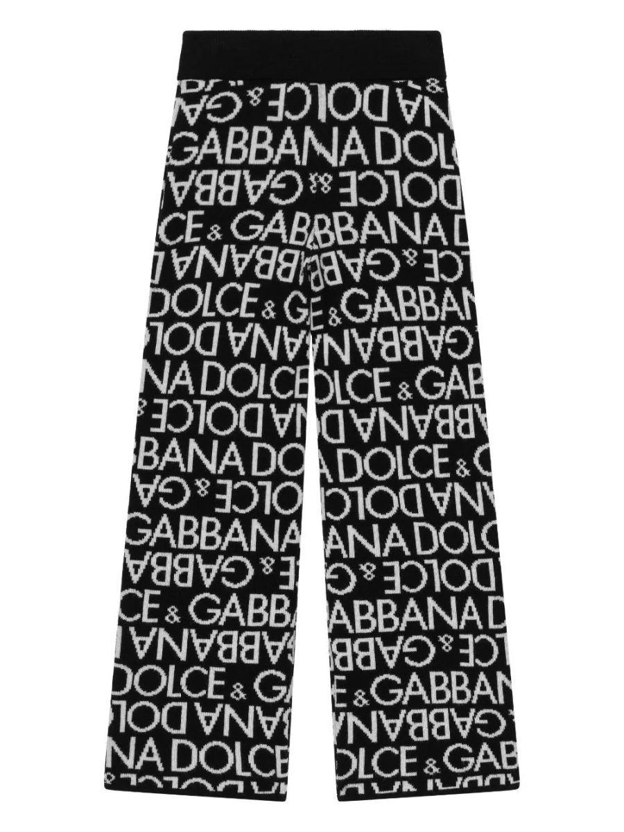 DOLCE & GABBANA KIDS Girls Knitted Pants Black/White