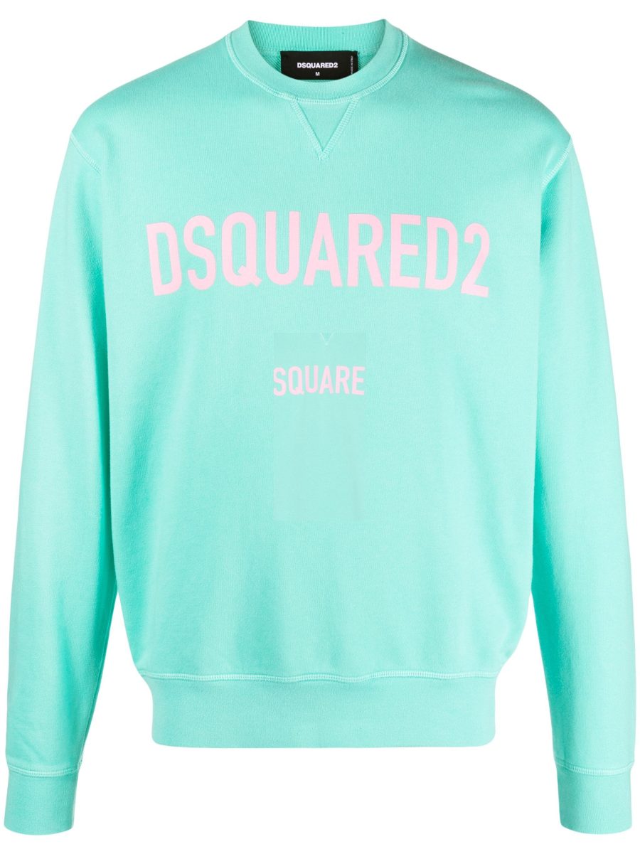 DSQUARED2 Logo Print Cool Fit Crewneck Sweatshirt Pale Green