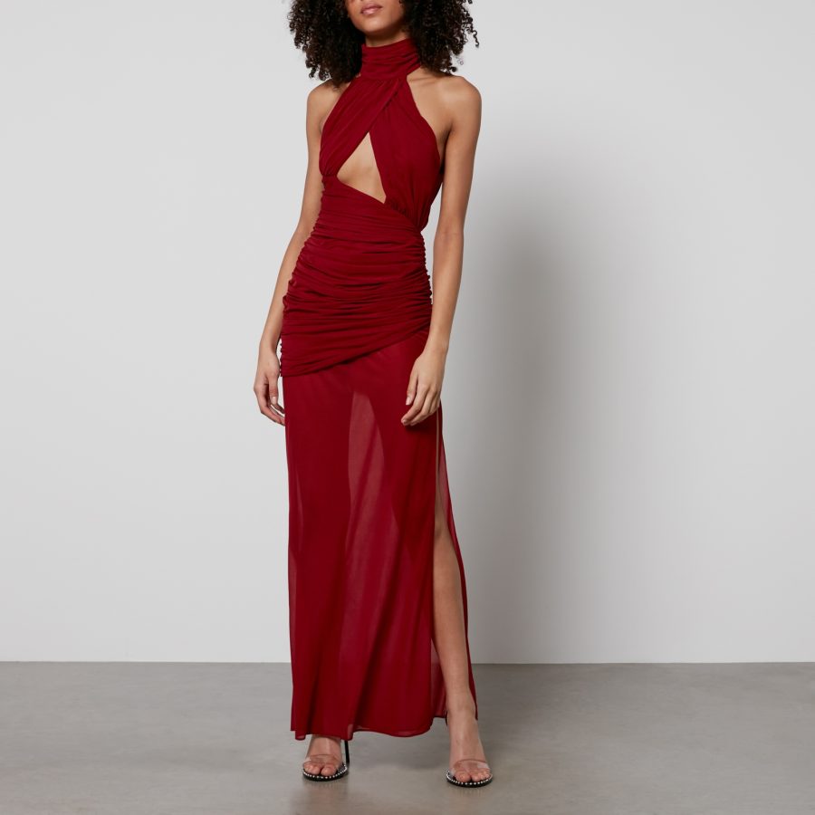 De La Vali High-Neck Woven Maxi Dress - UK 12