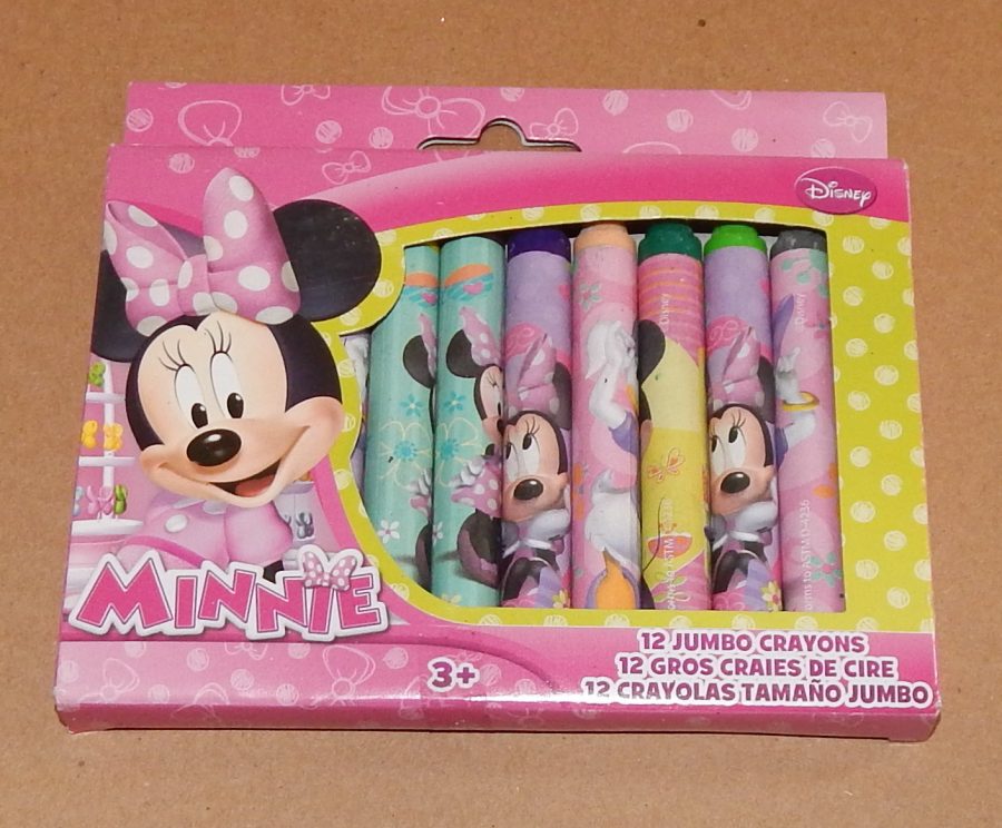 Disney Minnie Mouse Jumbo Crayons 12 Total Colors Tri Coastal Design NIB 3+ 54P