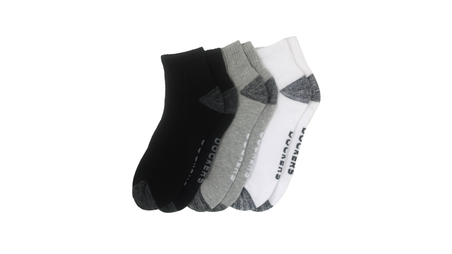 Dockers 1/2 Cushion Quarter Socks, 3 Pack, Men's, Black OS