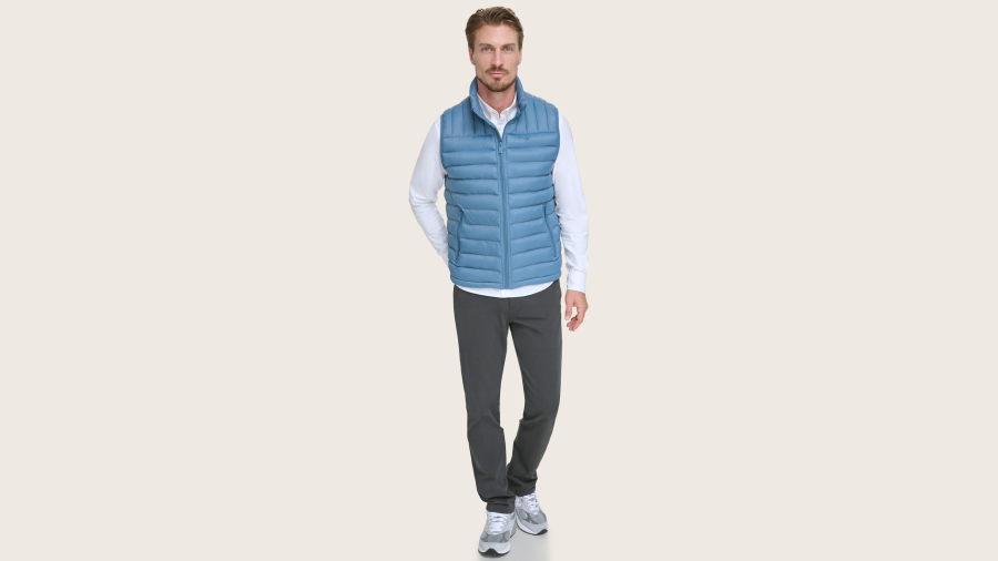 Dockers Packable Puffer Vest, Men's, Blue L