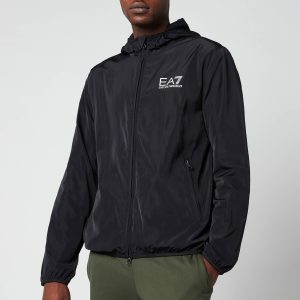 EA7 Men's Train Core ID Hooded Light Bomber Jacket - Black - XL