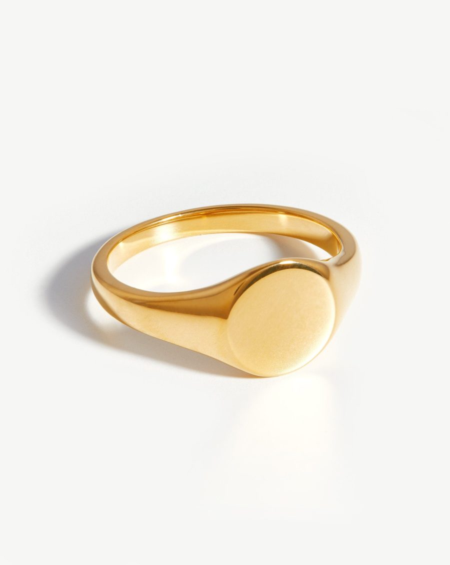 Engravable Round Signet Ring | 18k Gold Vermeil