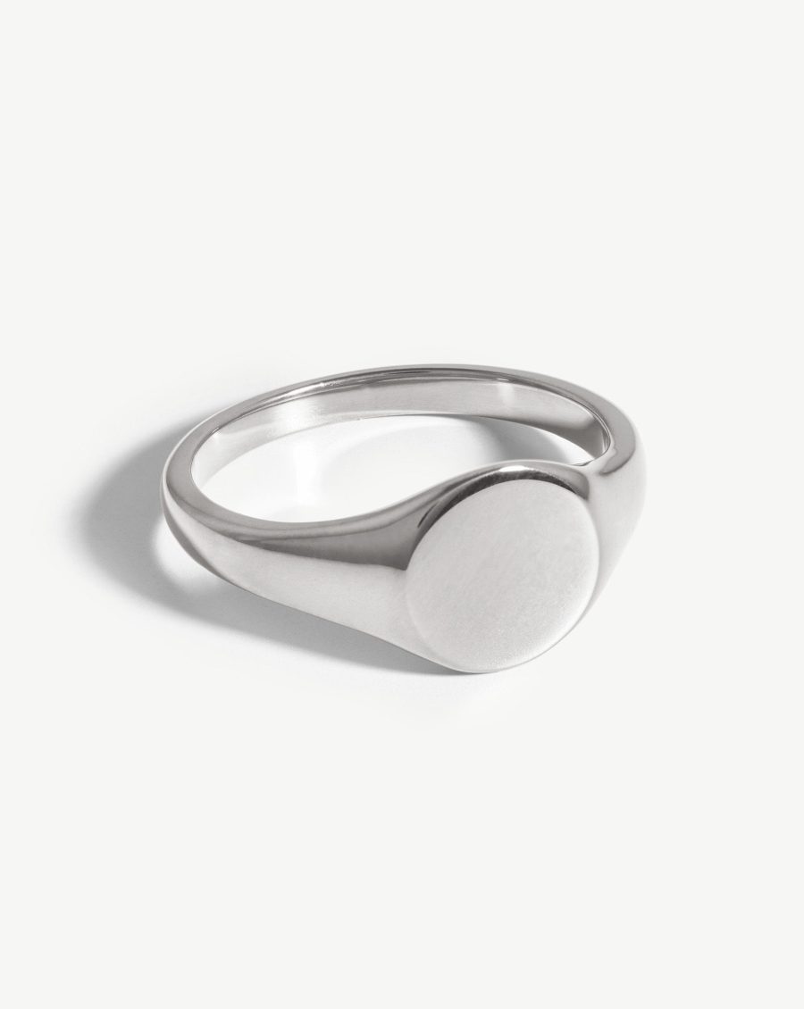 Engravable Round Signet Ring | Sterling Silver