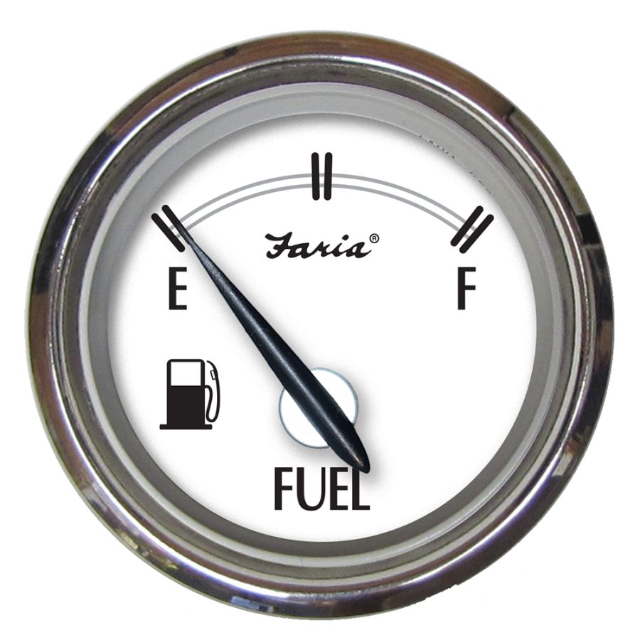 FARIA 25000 NEWPORT SS 2 INCH FUEL LEVEL GAUGE - E-1/2-F