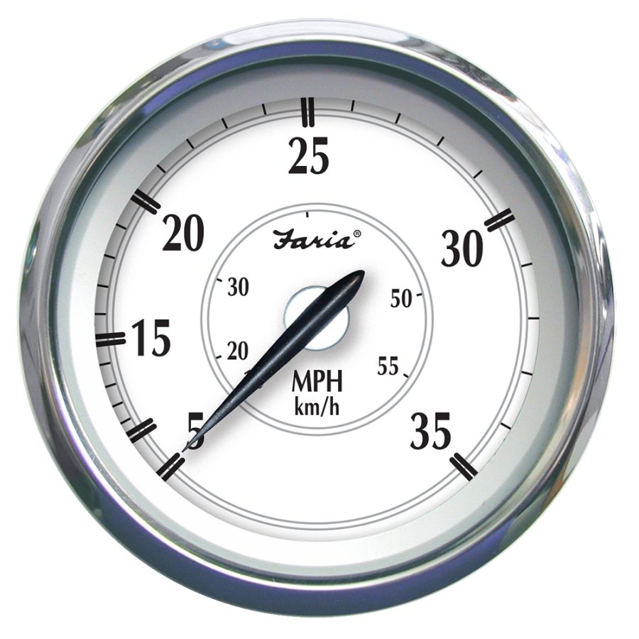 FARIA 45008 NEWPORT SS 4 INCH SPEEDOMETER - 0 TO 35 MPH