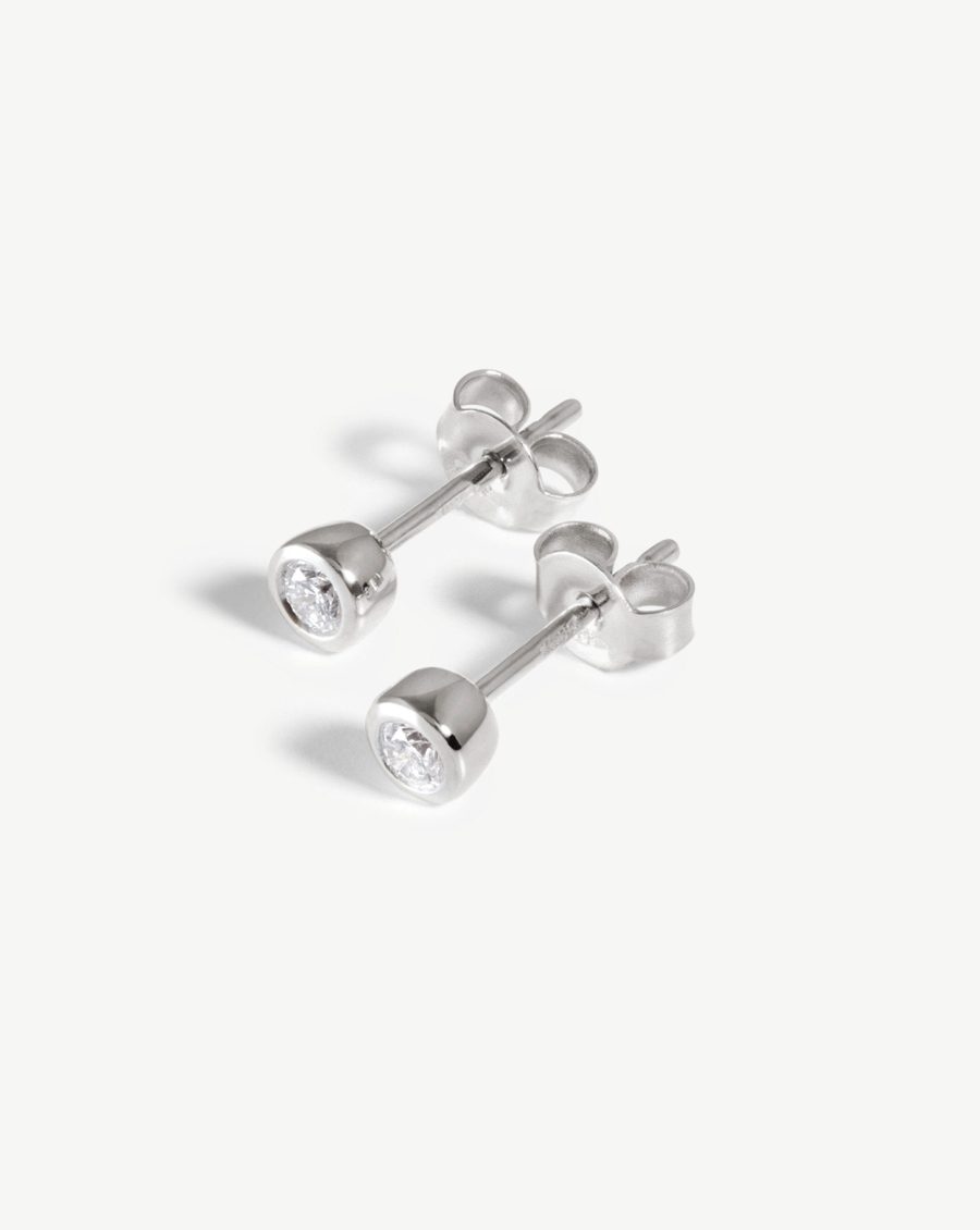 Fine Classic Solitaire Stud Earrings