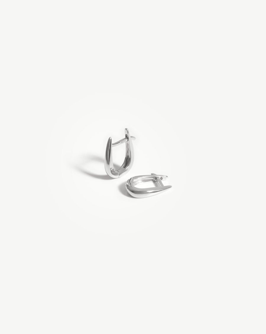 Fine Claw Huggies | 14k White Gold