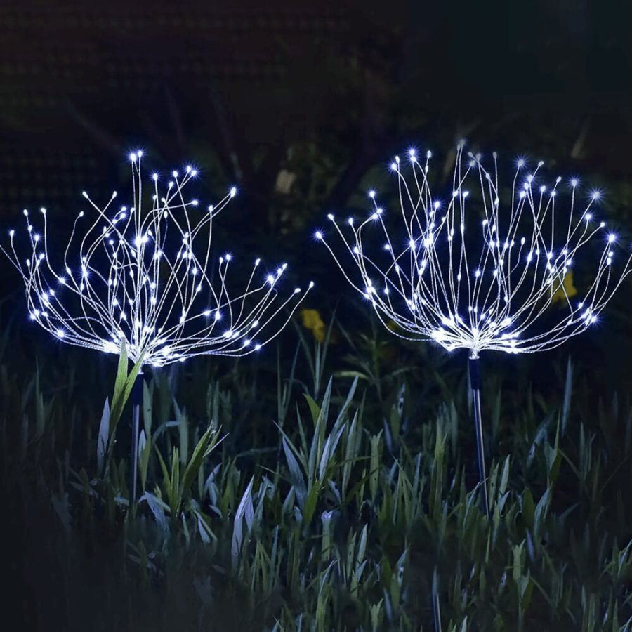 Fireworks Solar Garden Stake 90 LED Lights, 2pcs