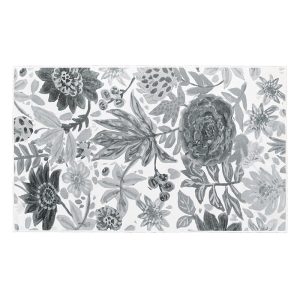 Floral Bloom Grey Washable Rug