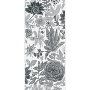 Floral Bloom Grey Washable Rug