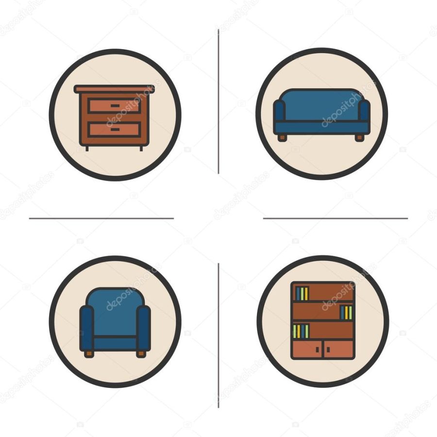 Furniture icons set