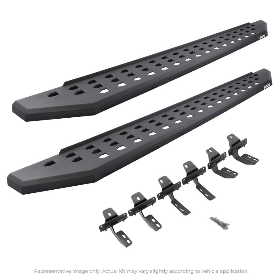 GO RHINO 69423580PC RB20 Running Boards with Mounting Brackets Kit for Chevrolet 15-24 Colorado, GMC 15-24 Canyon (Crew Cab Pickup)