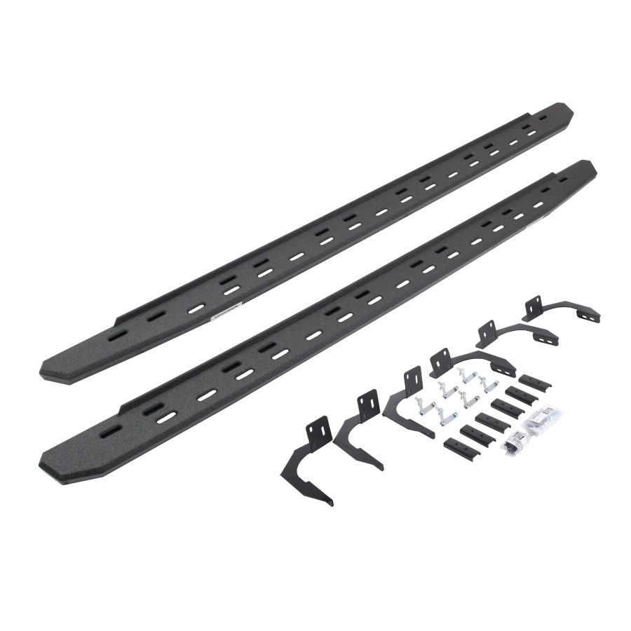 GO RHINO 69610687ST RB30 Slim Line Running Boards with Mounting Bracket Kit for Ram 11-14 1500, Ram 11-24 2500, Ram 11-24 3500, Dodge 09-10 Ram 1500, Dodge 10 Ram 2500, Dodge 10 Ram 3500 (Crew Cab