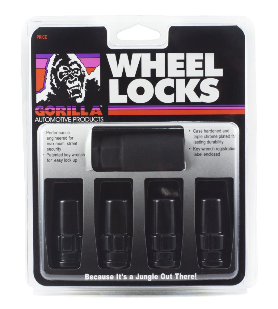 GORILLA 76641NBC Black 14mm x 1.50 Thread Size Chrome Finish Duplex Acorn Wheel Lock, (Pack of 4)