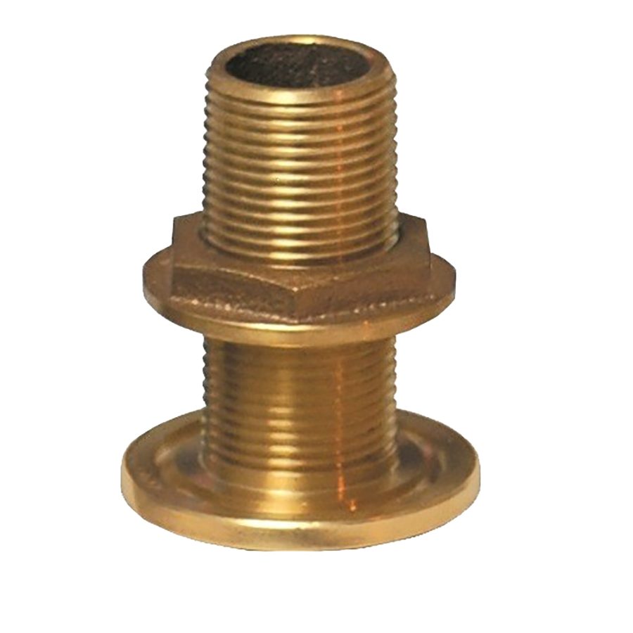 GROCO TH-2000-W 2 INCH NPS NPT COMBO BRONZE THRU-HULL FITTING W/NUT