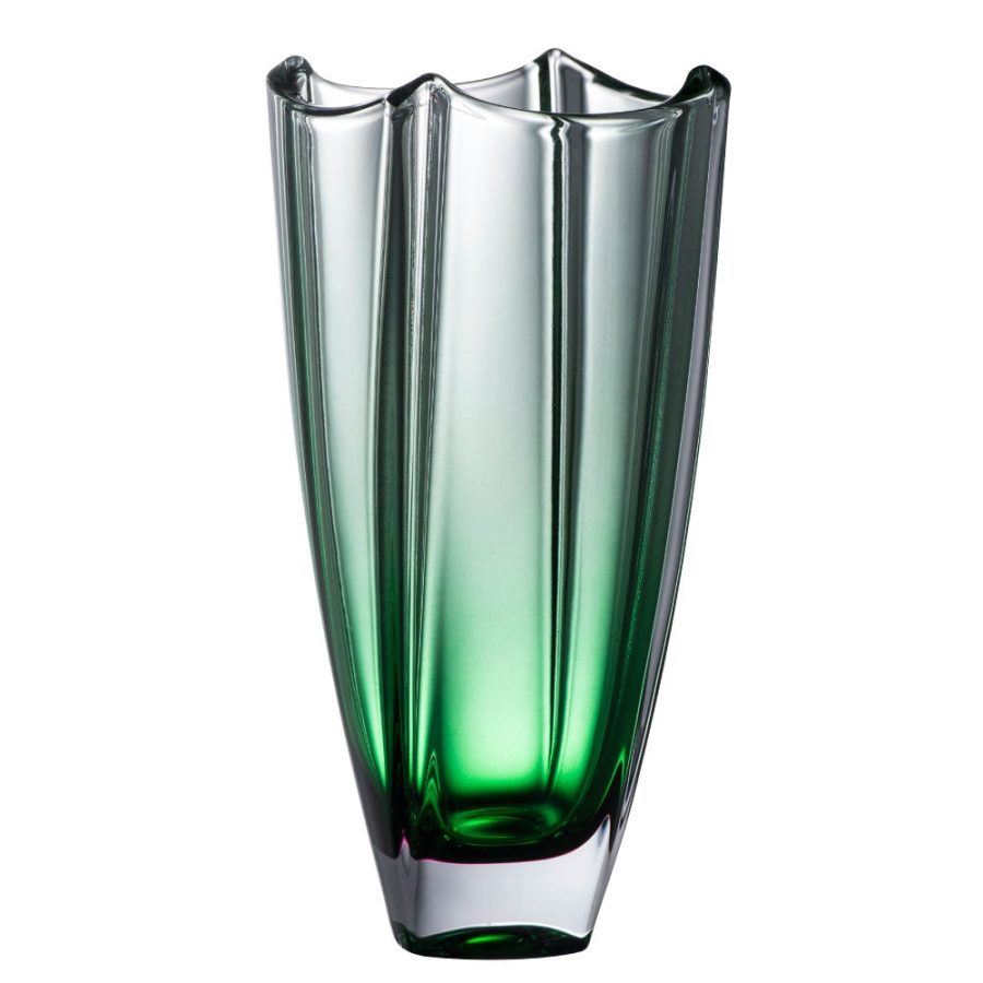 Galway Crystal Emerald Dune 10" Square Vase