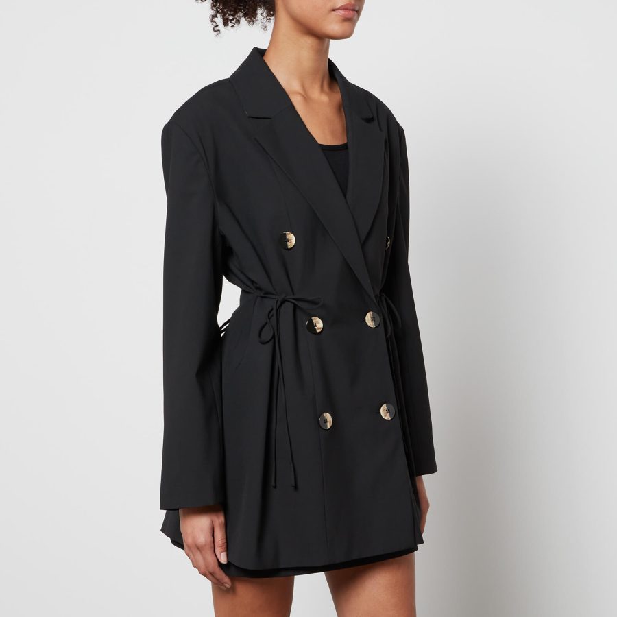 Ganni Oversized Crepe Double-Breasted Blazer - L/XL