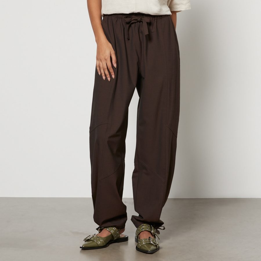 Ganni Paperbag Crepe Tapered Trousers - EU 40/UK 12