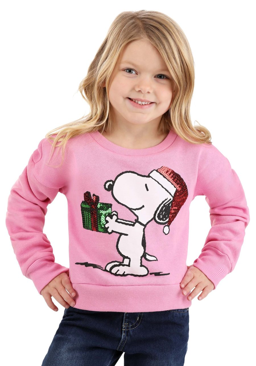 Girls Holiday Snoopy Sequin Sweatshirt