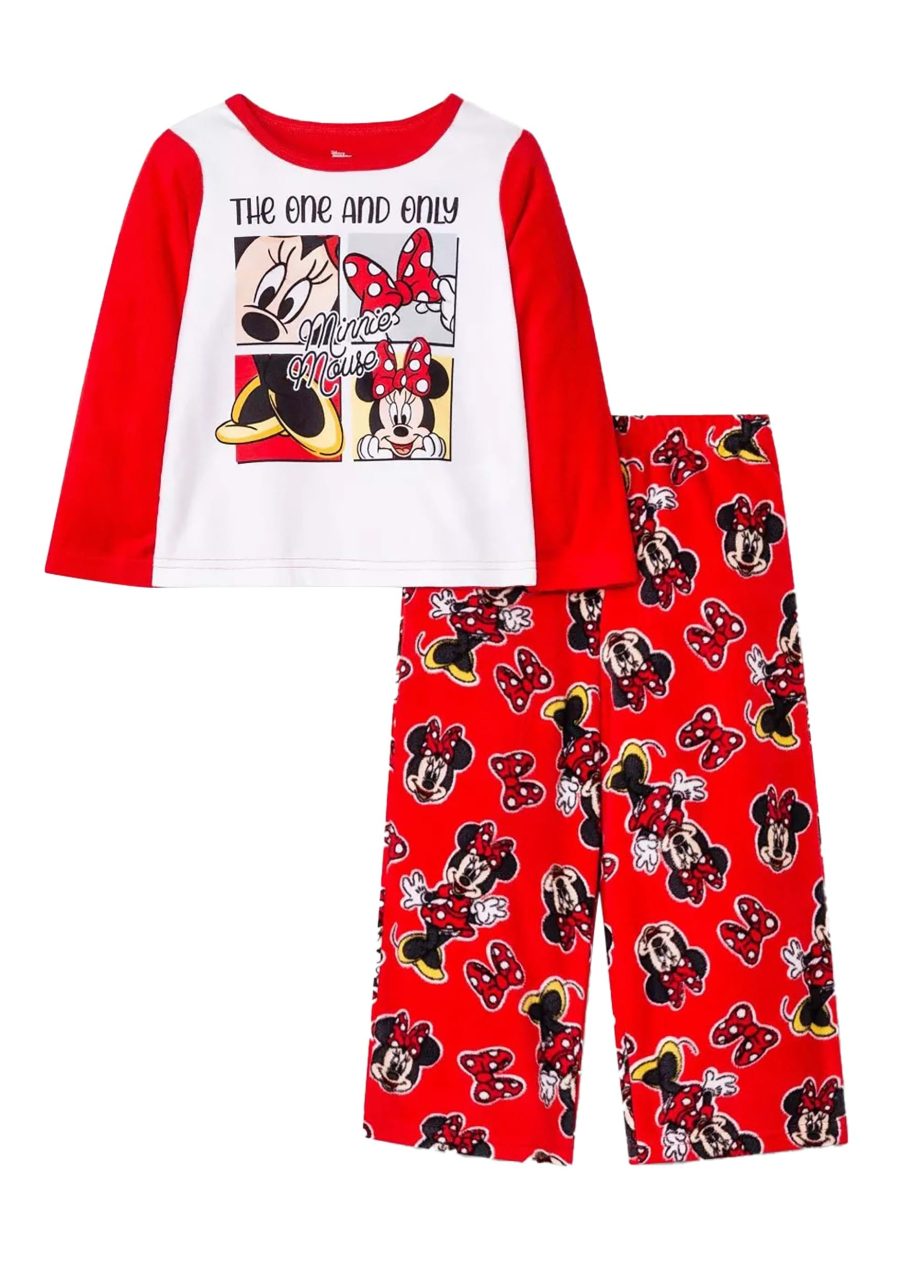 Girl's Only Red Minnie Toddler Pajama Set