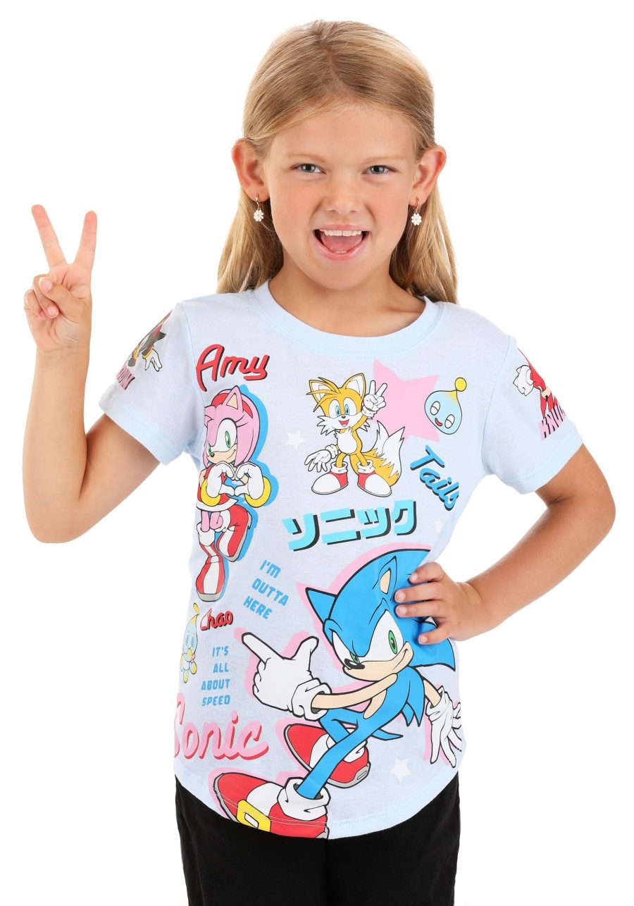 Girl's Sonic the Hedgehog Multi Hit Tee